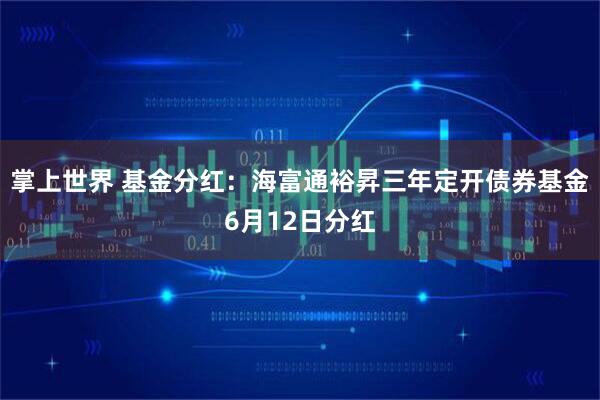 掌上世界 基金分红：海富通裕昇三年定开债券基金6月12日分红